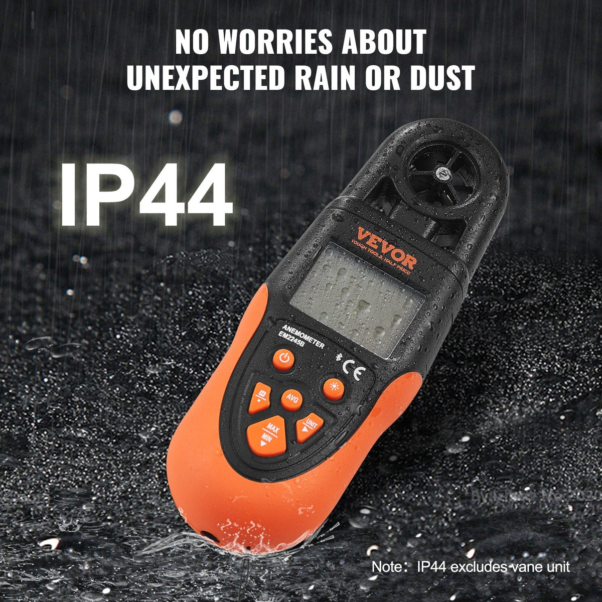VEVOR Bluetooth Handheld Anemometer, 14℉-140℉, Digital Wind Speed