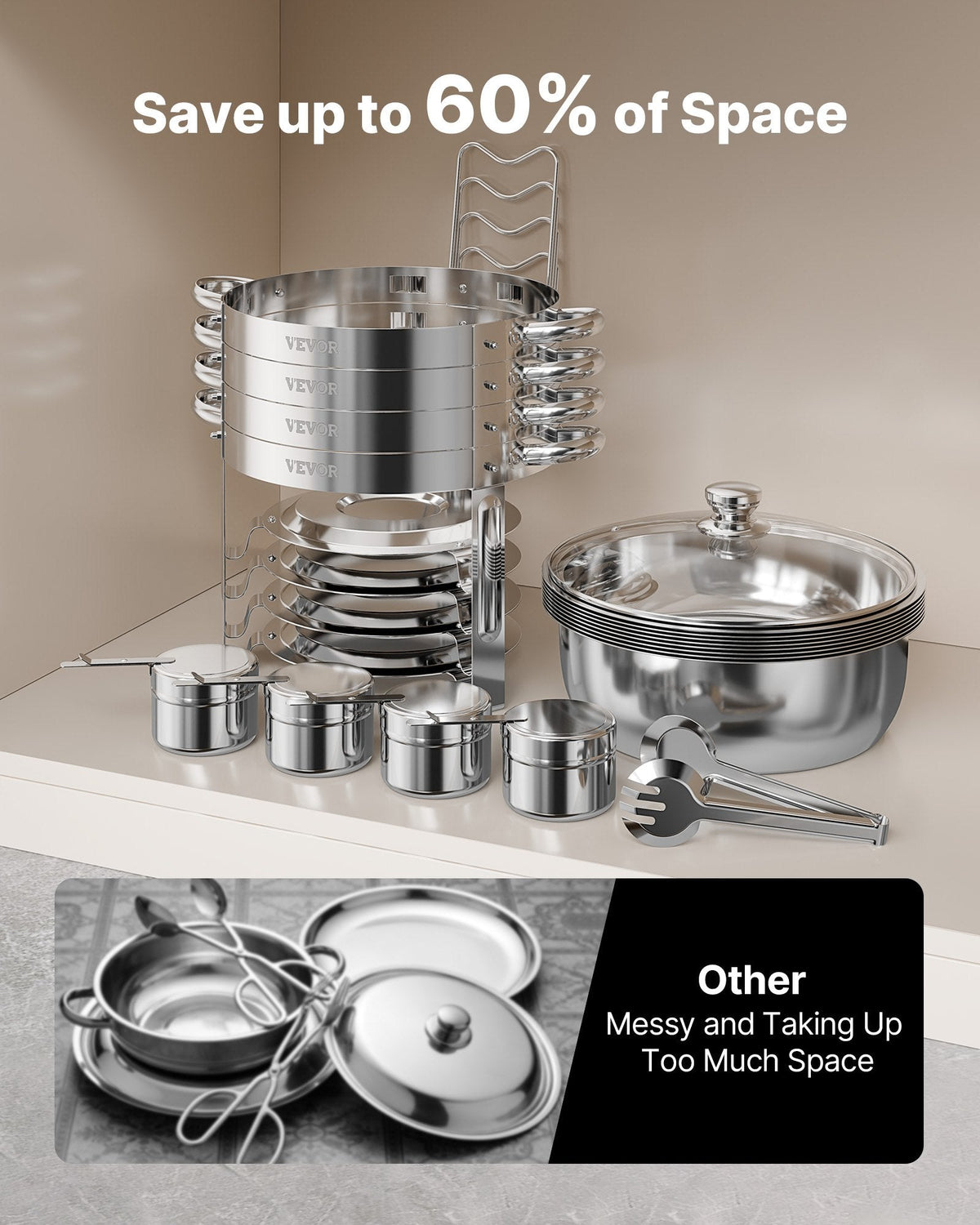 VEVOR Chafing Dish Buffet Set, 5 Qt 4 Pack, Stainless Steel Chafer