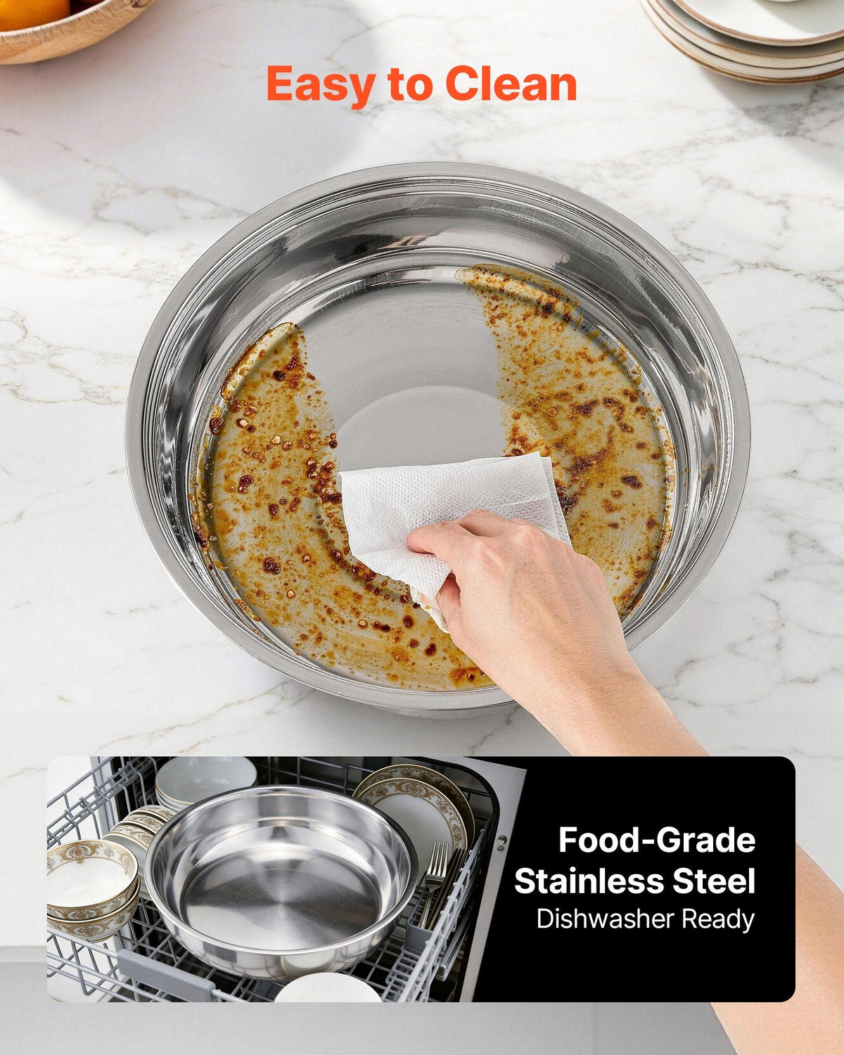 VEVOR Chafing Dish Buffet Set, 5 Qt 4 Pack, Stainless Steel Chafer