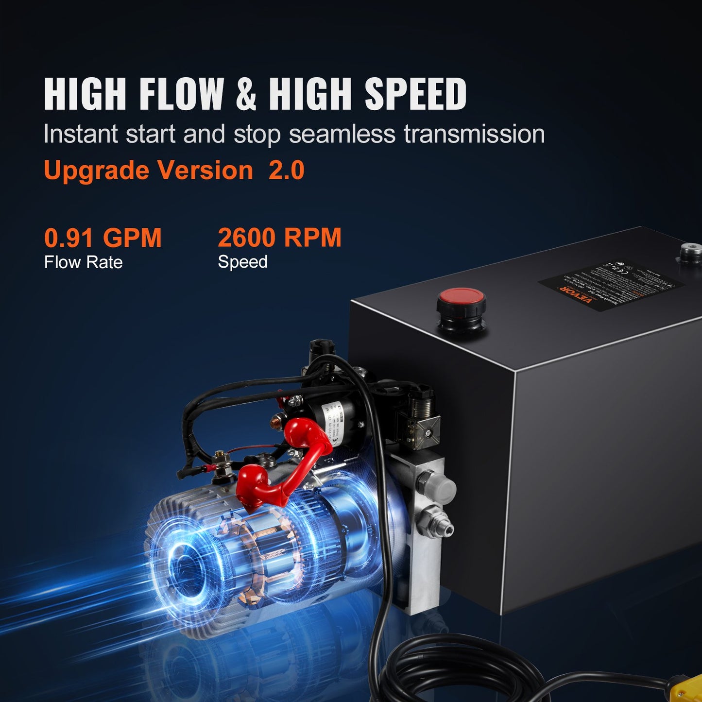 Hydraulic Pump, 15 Quart Hydraulic Power Unit, Double Acting Dump