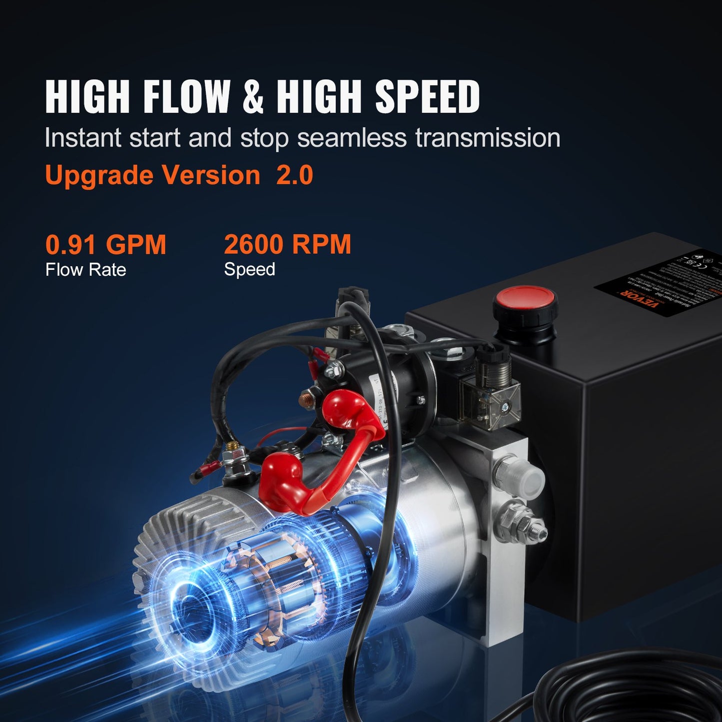 Hydraulic Pump, 6 Quart Hydraulic Power Unit, Double Acting Dump