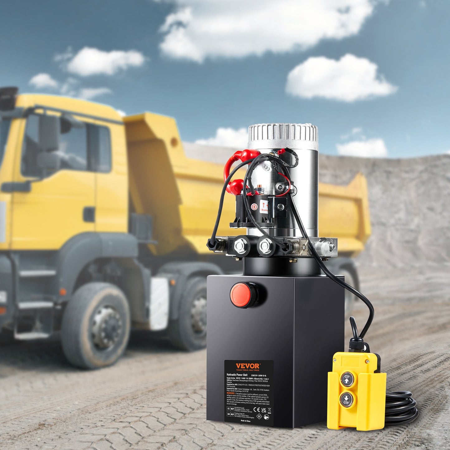 Hydraulic Pump, 6 Quart Hydraulic Power Unit, Double Acting Dump