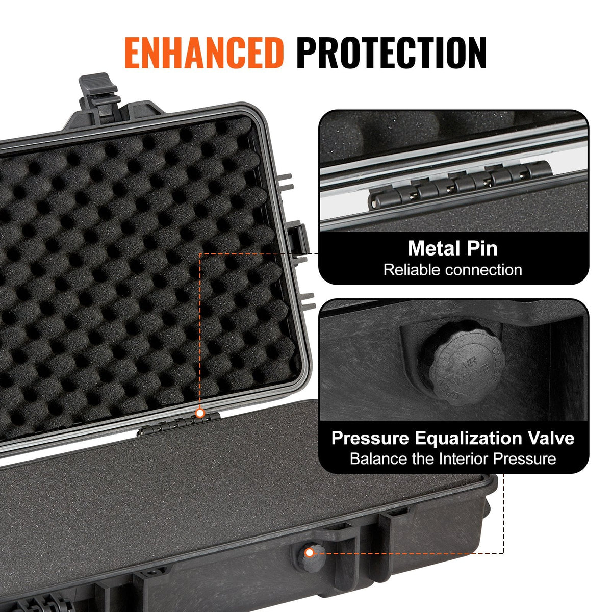 VEVOR Rifle Case, Rifle Hard Case with 3 Layers Fully-protective