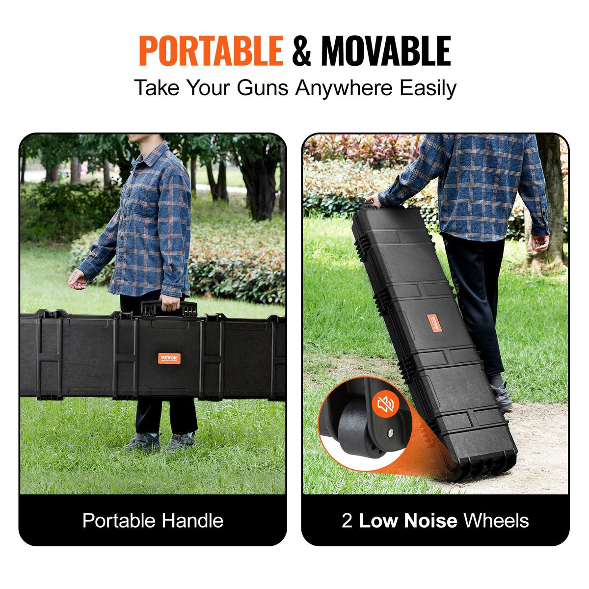 VEVOR Rifle Case, Rifle Hard Case with 3 Layers Fully-protective