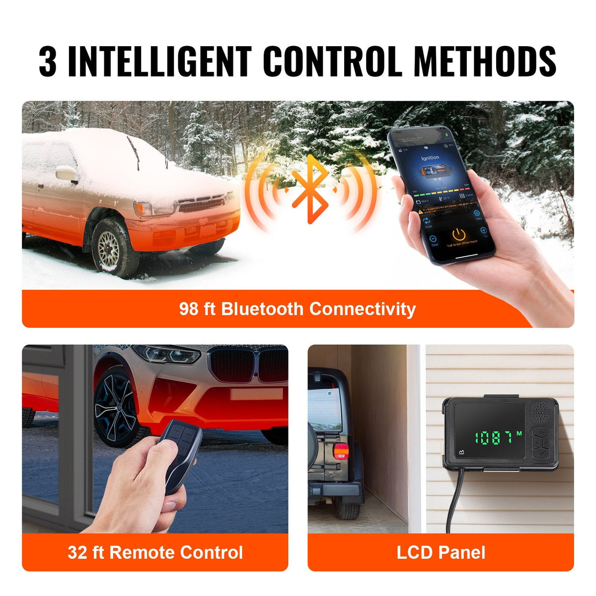 VEVOR Bluetooth App Control Diesel Air Heater, 12V 2KW Diesel Heater