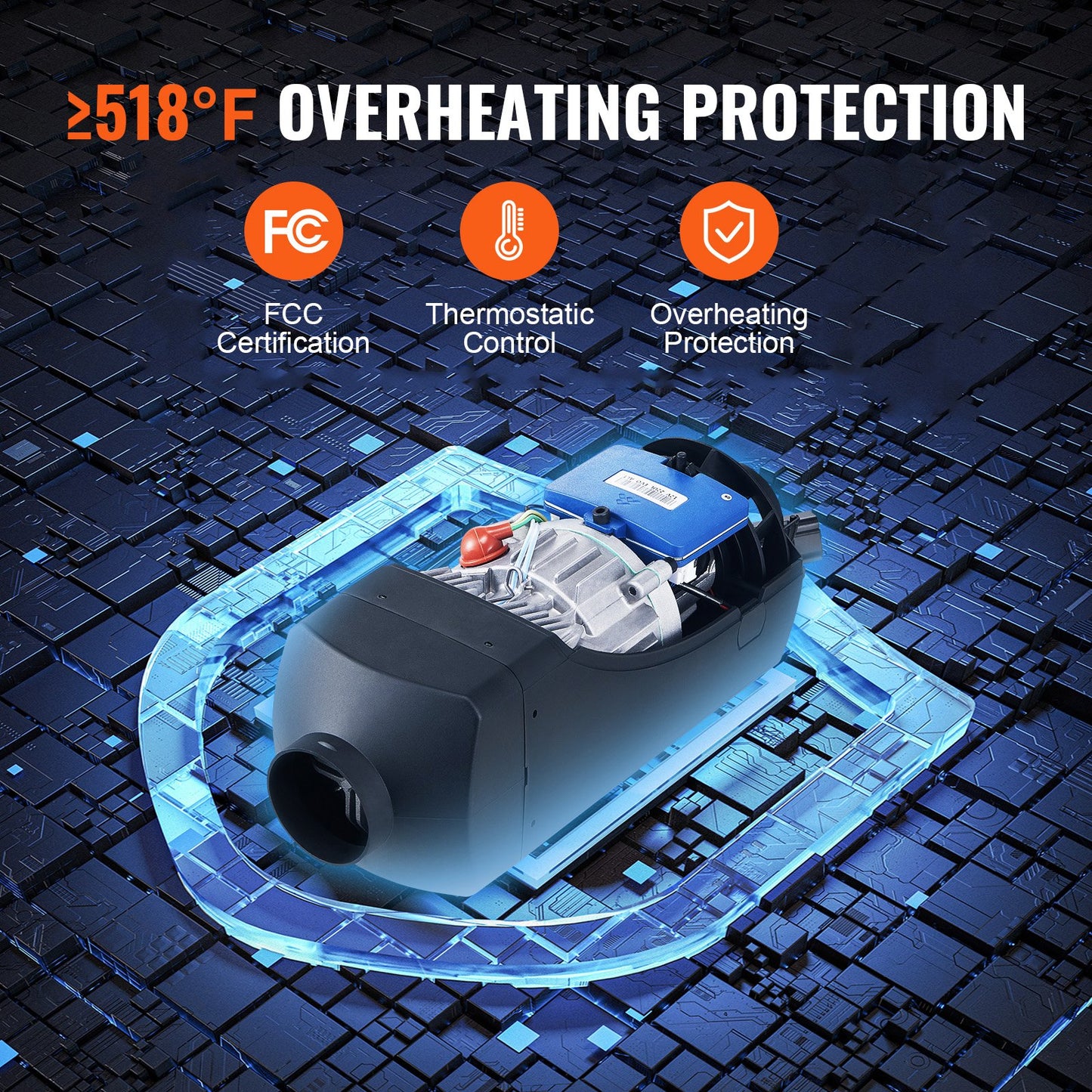 Bluetooth App Control Diesel Air Heater, 12V 5-8KW Diesel Heater with