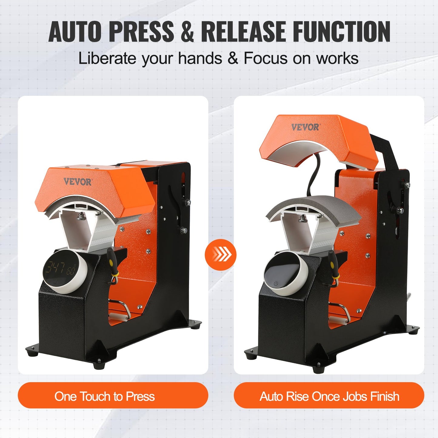 Hat Heat Press, 3-in-1 Auto Cap Heat Press Machine, 6.4x3.5in