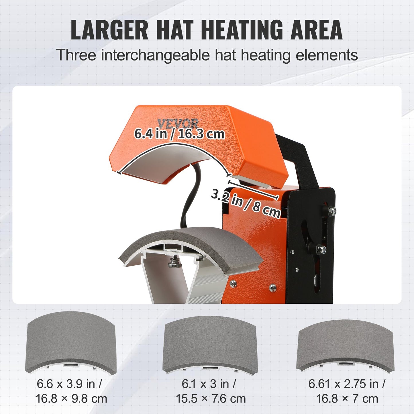 Hat Heat Press, 3-in-1 Auto Cap Heat Press Machine, 6.4x3.5in