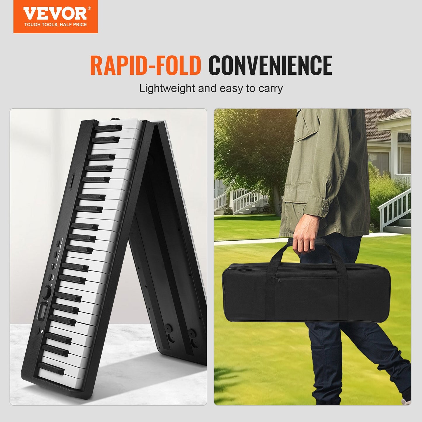 88 Key Folding Keyboard Piano, Bluetooth & MIDI, Portable Electronic
