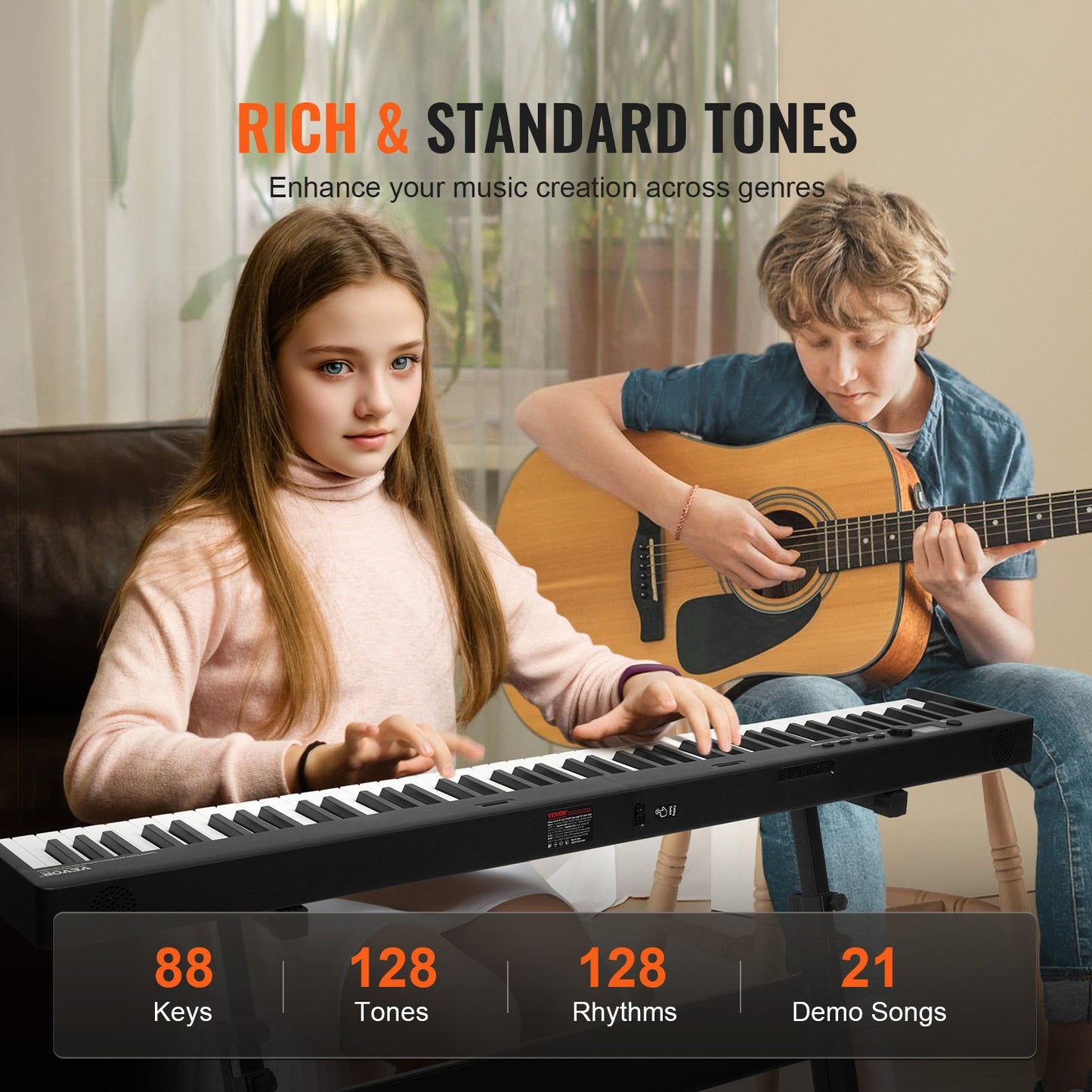88 Key Folding Keyboard Piano, Bluetooth & MIDI, Portable Electronic