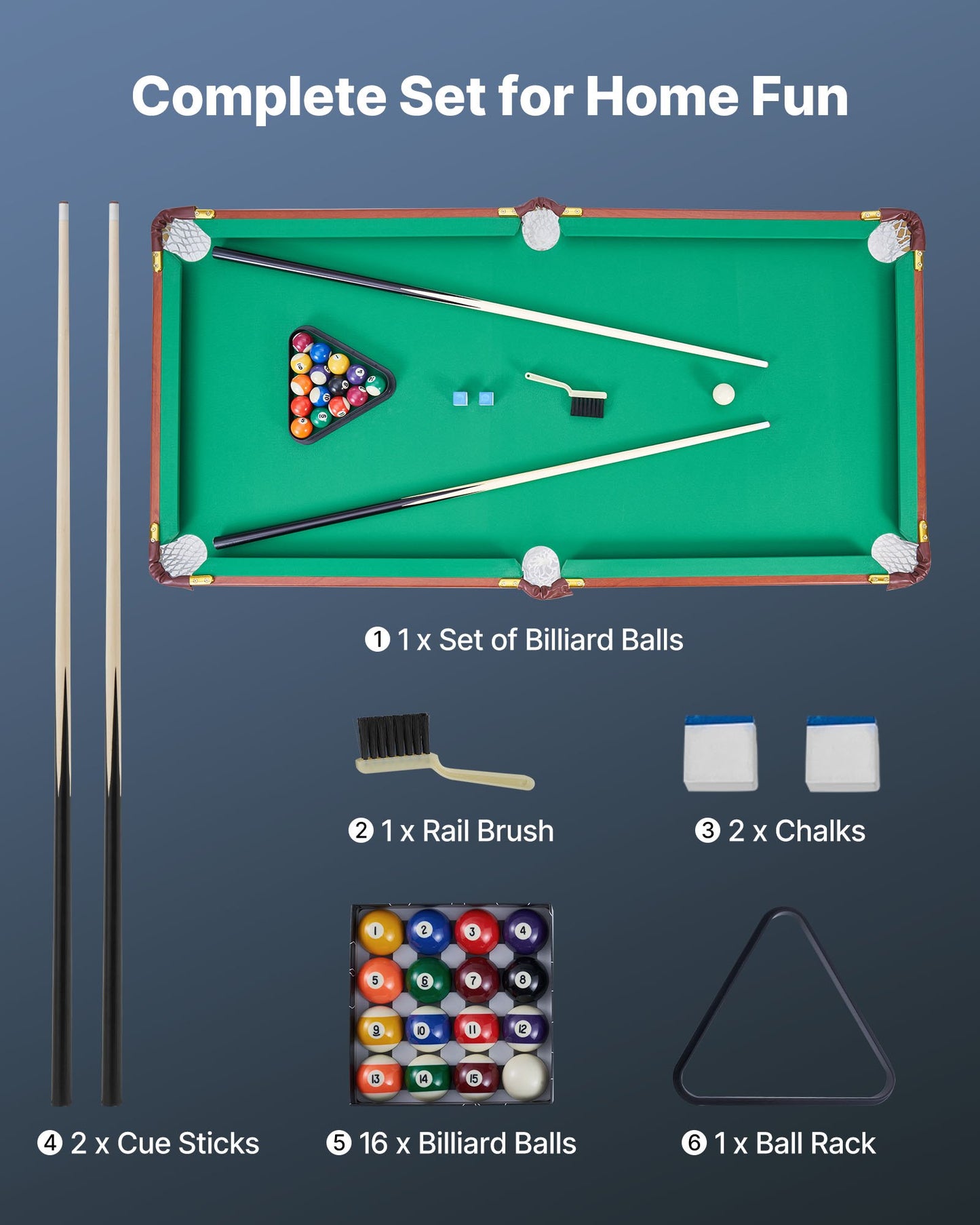 Folding Pool Table, 140cm Portable Billiards Tables, Foldable