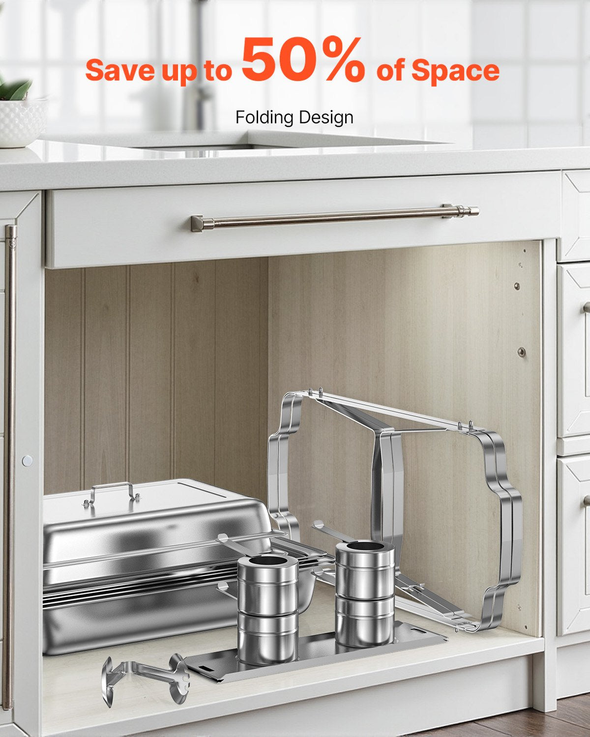 VEVOR Chafing Dish Buffet Set, 8 Qt 2 Pack, Stainless Steel Chafer