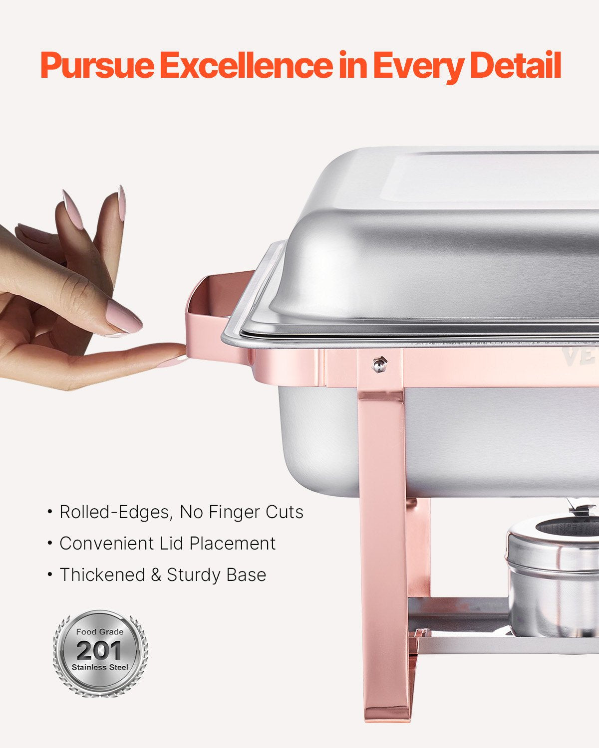 VEVOR Chafing Dish Buffet Set, 8 Qt 2 Pack, Stainless Steel Chafer