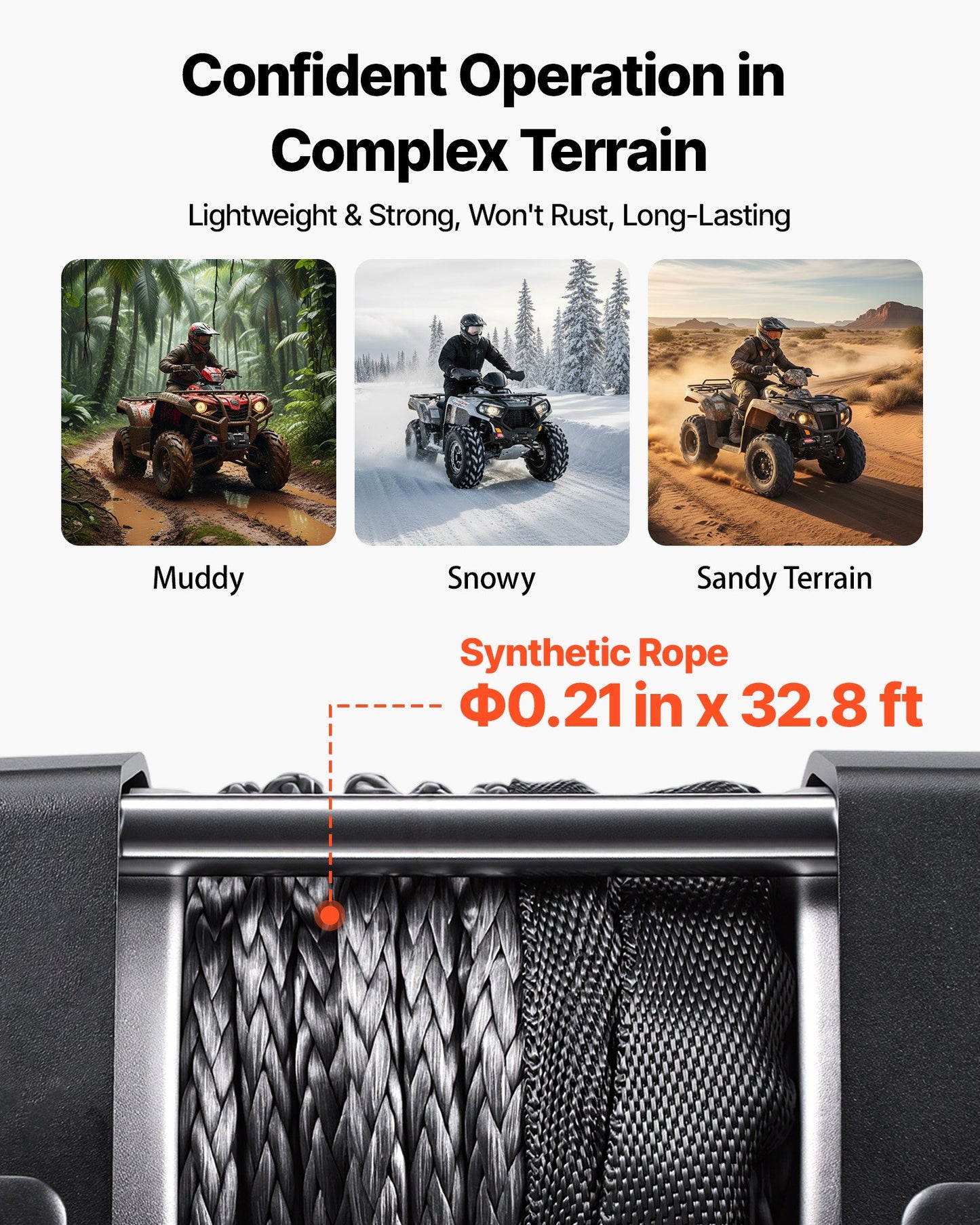 1587 kg Electric Winch, 12V DC ATV/UTV Winch with Φ5.5 mm x 10 m