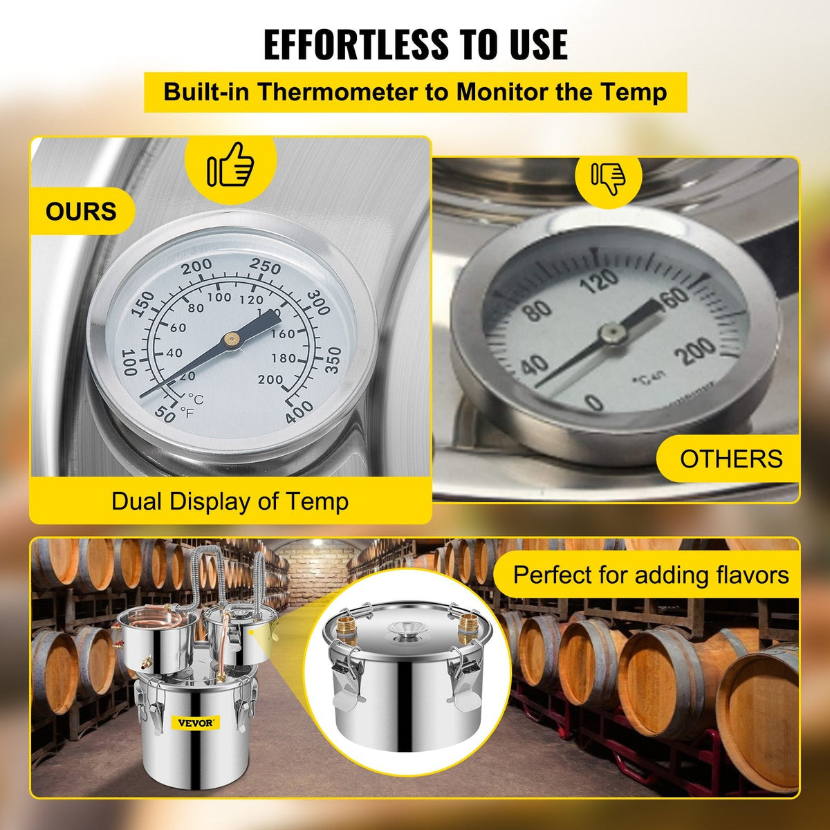VEVOR Still Distiller 3Gal 12L Stainless Steel Water Distiller Copper