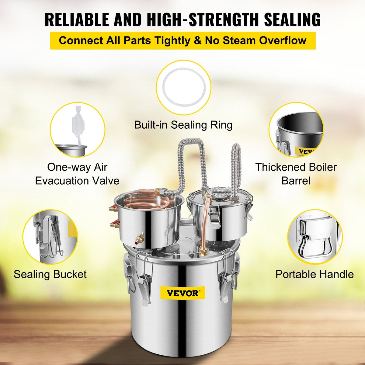 8Gal Home Use Moonshine Still Brewing Stainless Steel Water Wine