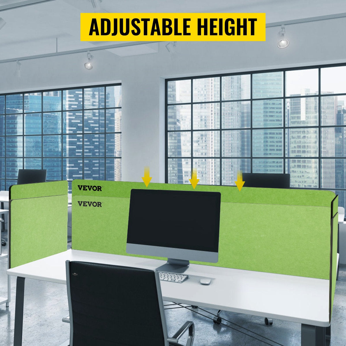 VEVOR Desk Divider 60'' Desk Privacy Panel, 3 Panels Privacy Acoustic