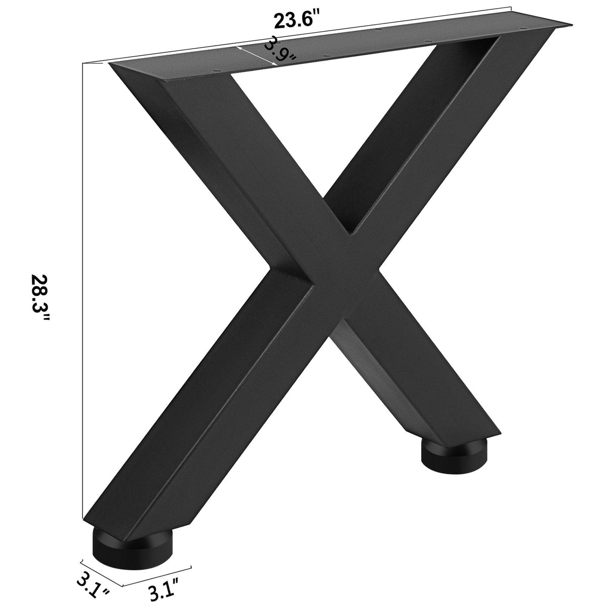 VEVOR Set of 2 Steel Table Legs, 28''Height 24''Wide Dining Table