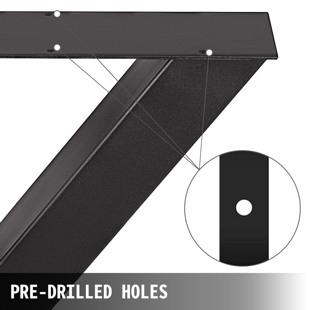 VEVOR Metal Table Legs 28.3 x 23.6 Inch Black Table Legs Premium steel