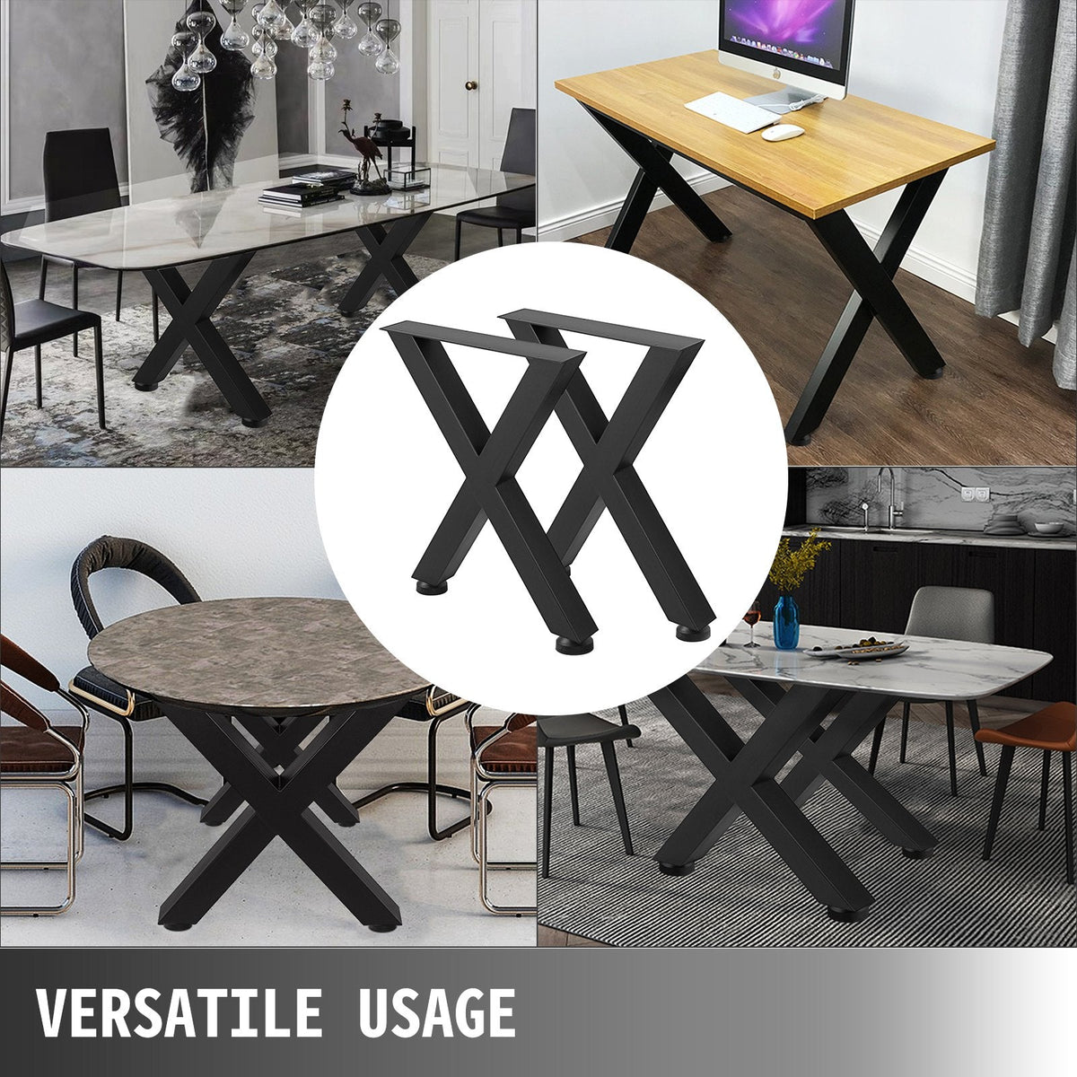 VEVOR Metal Table Legs 28.3 x 23.6 Inch Black Table Legs Premium steel