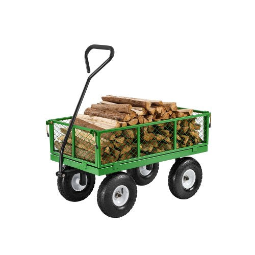 VEVOR 680 Lbs Steel Garden Cart on Wheels, Heavy Duty Garden Wagon