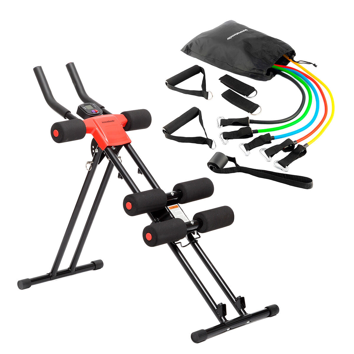 Resistance Bands & Abs Machine Set with Accessories & Exercise Guide