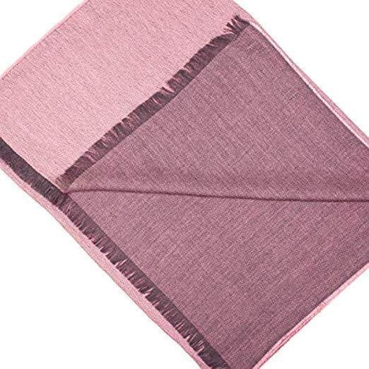 Alpaca wool and silk double face pink shawl