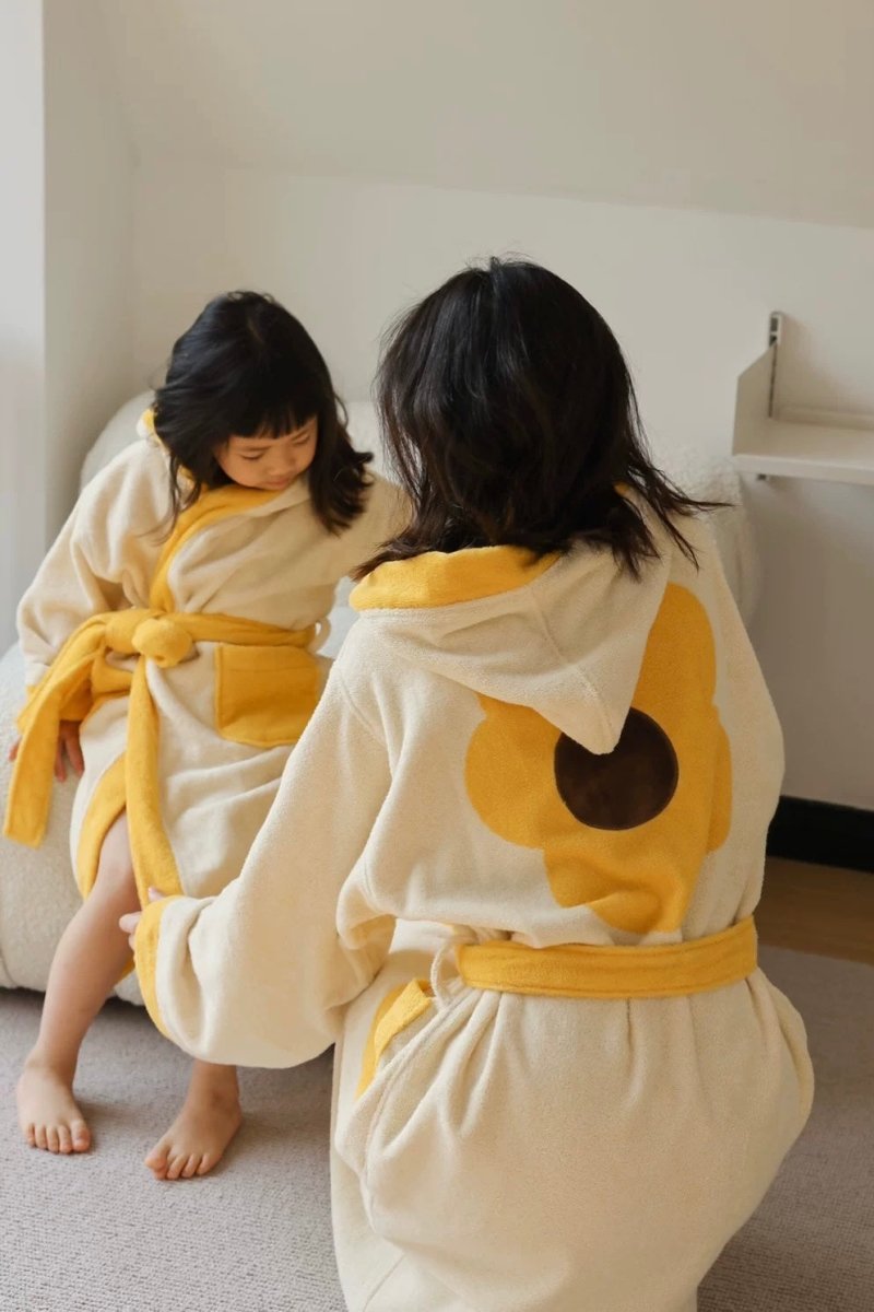 Whimsical Ultra Soft Sunflower Hooded Bathrobe - 100% Organic