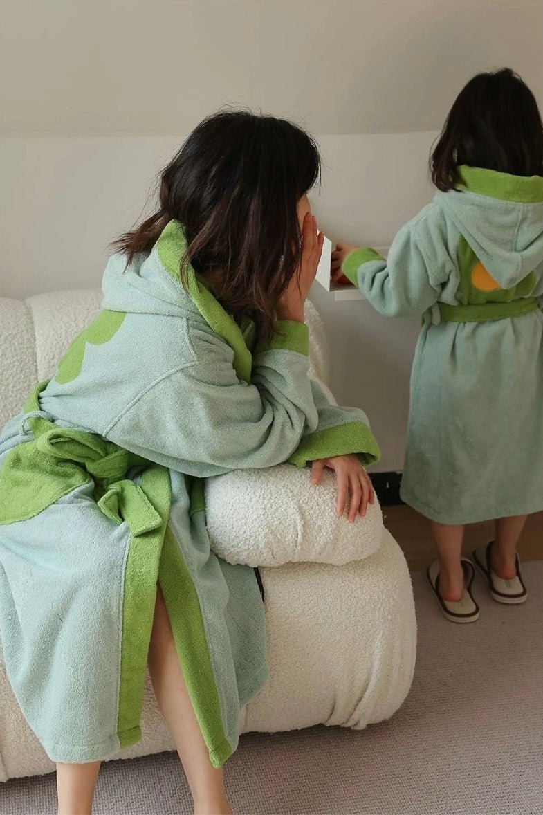 Whimsical Ultra Soft Sunflower Hooded Bathrobe - 100% Organic