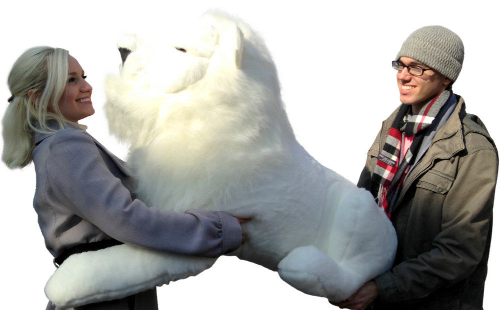 American Made Giant Stuffed White Lion 48 Inches Soft Made in USA