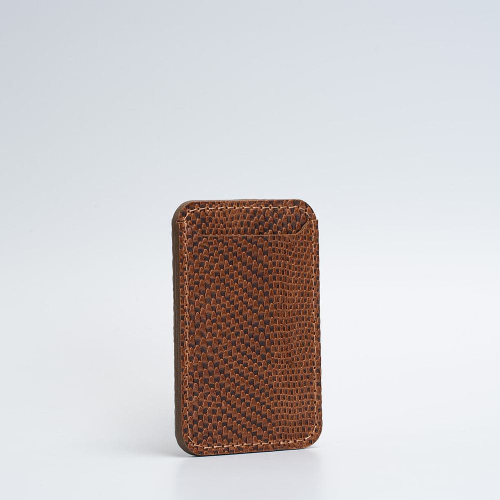 Leather Wallet compatible with MagSafe - Embossed Snake Print