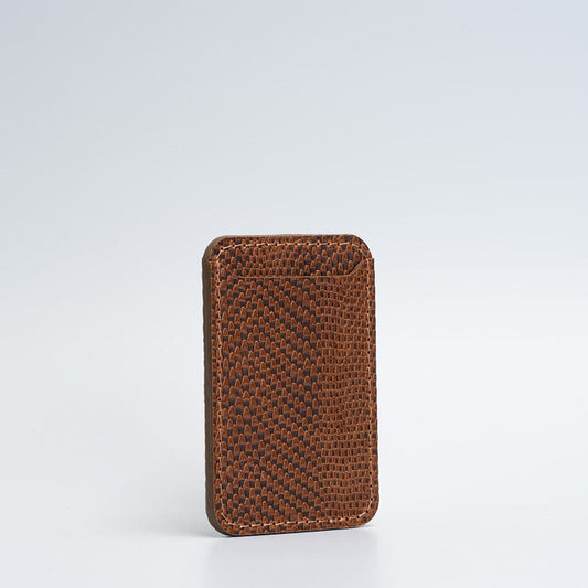 Leather Wallet compatible with MagSafe - Embossed Snake Print